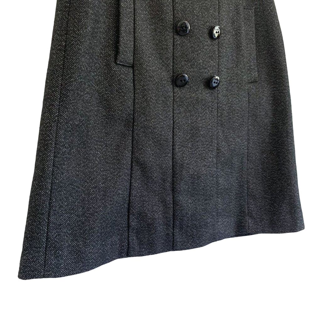 Zara Basic Herringbone Wool Blend Button Front Po… - image 4